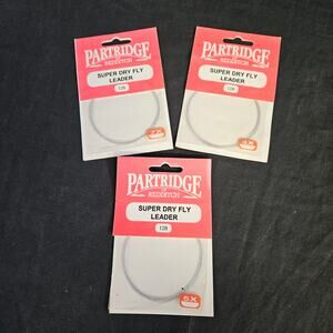 Partridge of Redditch Super Dry Fly Leader 12ft Lot of 3 4x, 5x, 7x